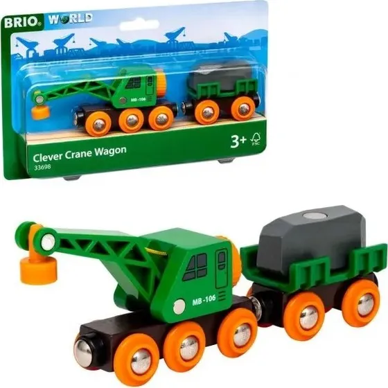 BRIO Togvogn med kran 33698