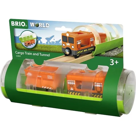 BRIO 33891 Godstog og tunnel (orange) – fra 3 år