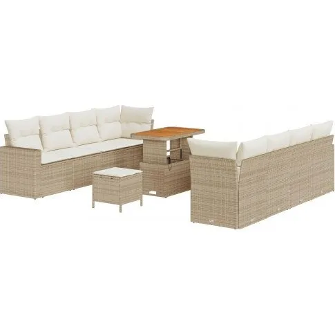 vidaXL Havesofa-sæt 11 dele beige polyrattan