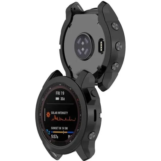 Garmin Fenix 7 / Solar / Sapphire Solar - Beskyttelsescover, Sort