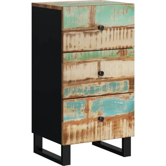 vidaXL skænk 3 skuffer 40x33,5x75 cm massivt genbrugstræ