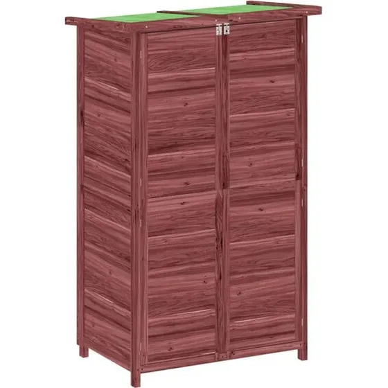 vidaXL redskabsskur i massivt fyrretræ 83x57x140 cm mokkafarve