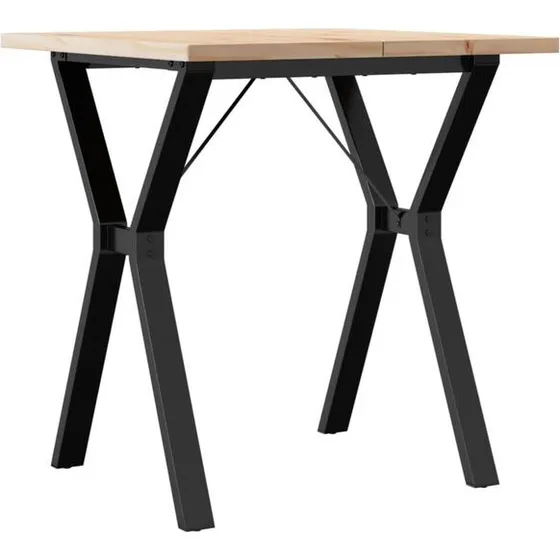 vidaXL spisebord 70x70x75,5 cm Y-stel i massivt fyrretræ & støbejern