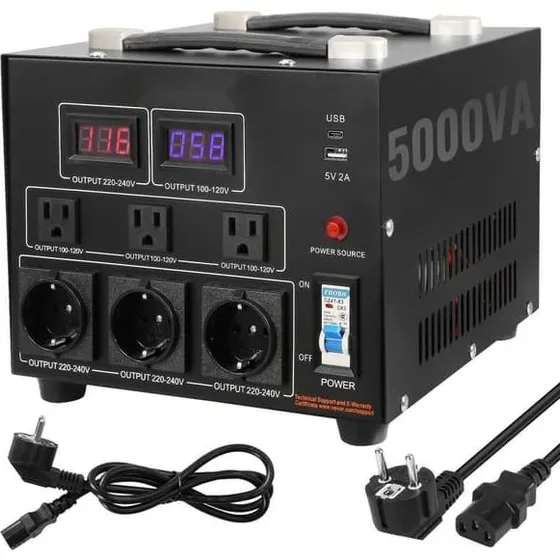 Volt Omformer Transformer 5000W - Step Up/Down 110V-220V