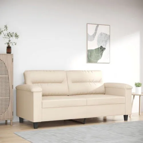 2-personers sofa 140 cm mikrofiber beige