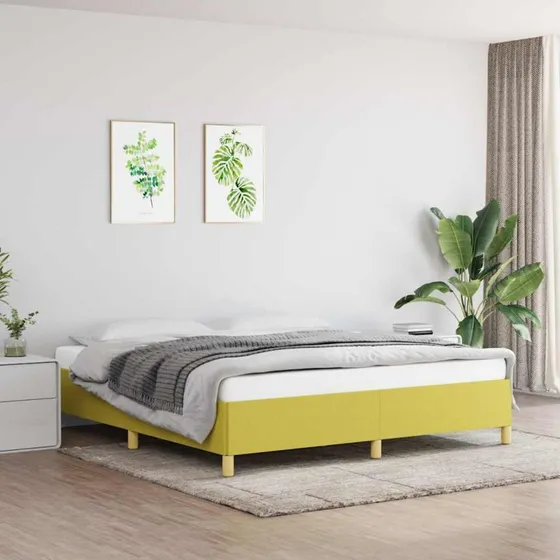 vidaXL Boxspring sengeramme Grøn 180x200 cm Stof