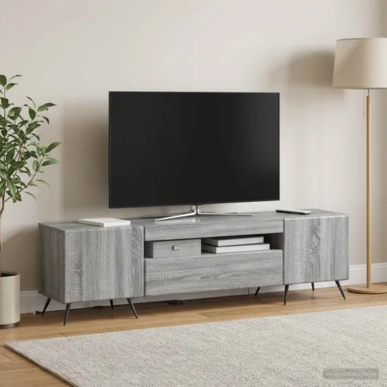 vidaXL LED TV-skab Grå Sonoma i konstrueret træ