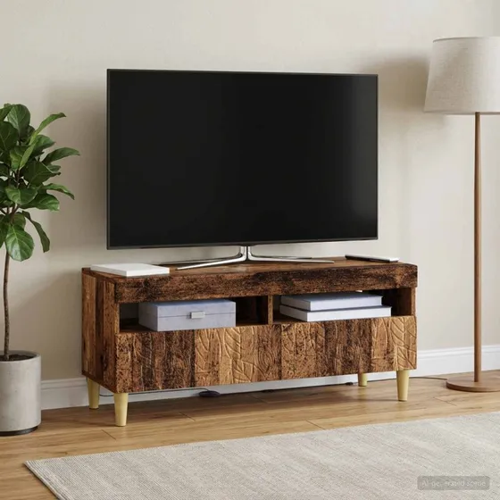 vidaXL LED TV-skab i gammelt træ