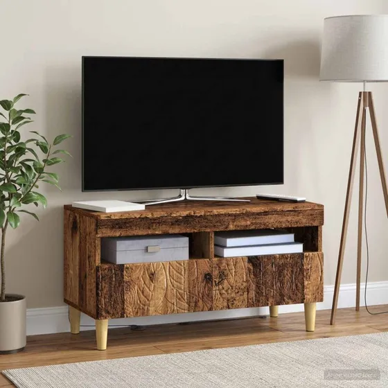 vidaXL LED TV-skab i gammelt træ og konstrueret træ