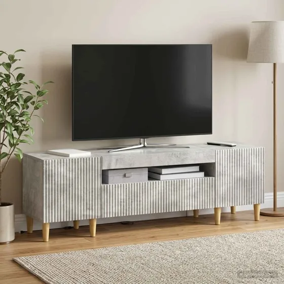 vidaXL ARNHEM LED TV-skab - Betongrå - 153 x 35 x 43 cm
