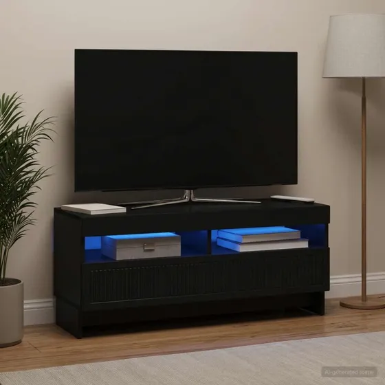 vidaXL EDE LED TV-skab 100x35x43 cm - Sort