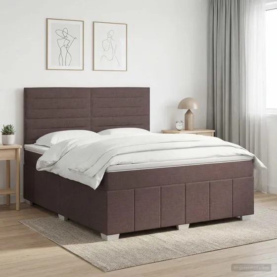 vidaXL Boksmadras med topmadras 160x200 cm - Mørk Brun