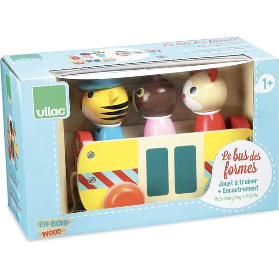 Vilac Træbus - Træklegetøj med 3 passagerer