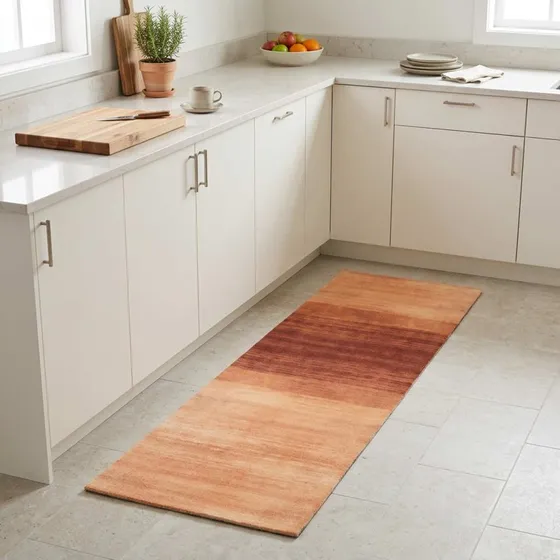 vidaXL Køkkentæppe Orange 150 x 45 cm - Vaskbar Fløjl