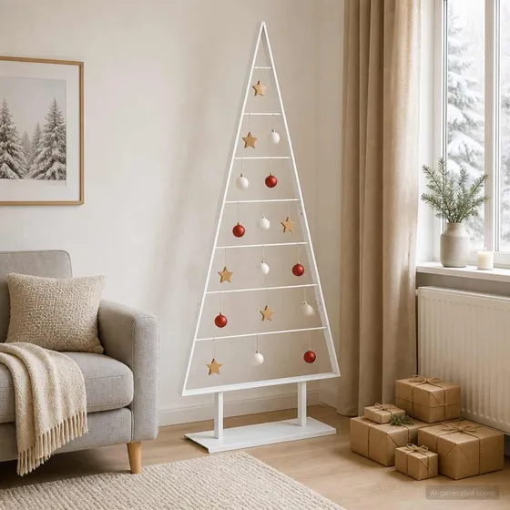 vidaXL KUOPIO Metal juletræ 180 cm - Hvid