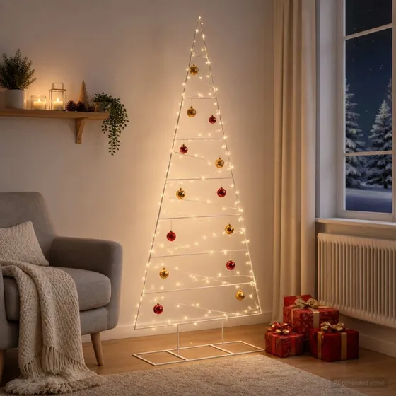 vidaXL KUOPIO Metal juletræ 210 cm - Hvid