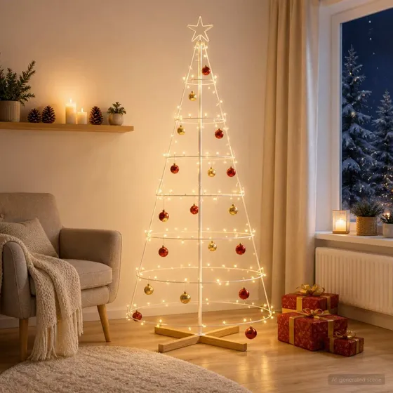 vidaXL KUOPIO Juletræ i metal med fod, 180 cm, hvid