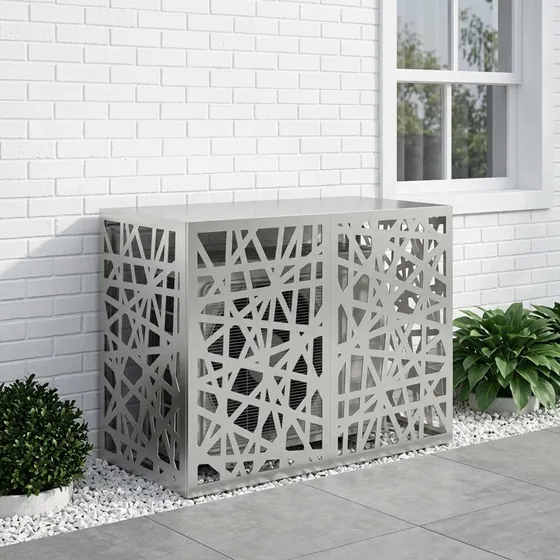 vidaXL Air Conditioner Cover Sølv 100 x 50 x 70 cm Galvaniseret