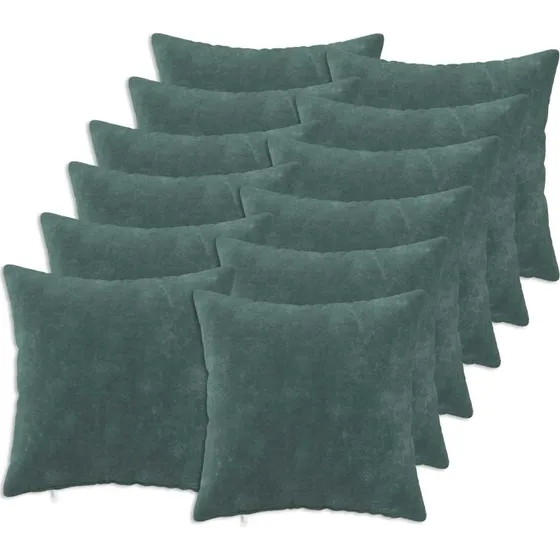 vidaXL HEERLEN Pudebetræk 12 stk. Havblå 45x45 cm Mikrofiber Fleece