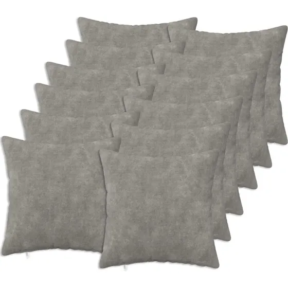 vidaXL HEERLEN Pudebetræk 12 stk. Lysegrå 45x45 cm Mikrofleece