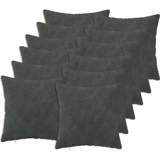 vidaXL HEERLEN Pudebetræk 12 stk. Antracit 45x45 cm Mikrofleece