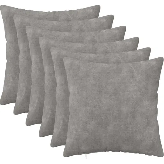 vidaXL HEERLEN Pudebetræk 6 stk. Lysegrå 35x35 cm Mikrofleece