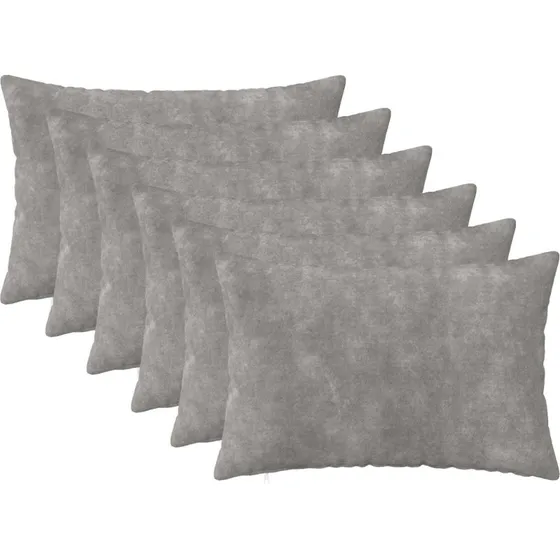 vidaXL HEERLEN Pudebetræk 6 stk. Lysegrå 30x50 cm Mikrofiber Fleece
