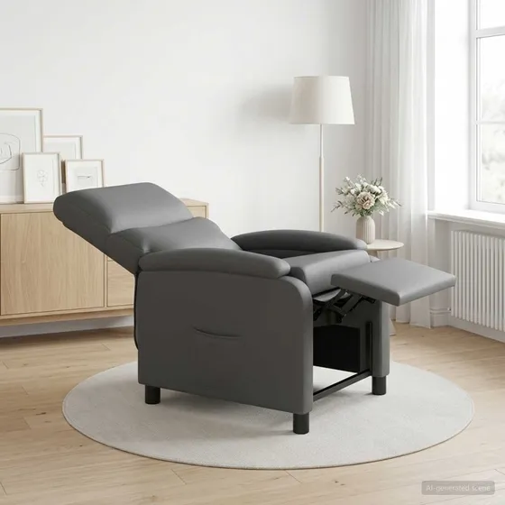 vidaXL Recliner i grå kunstlæder