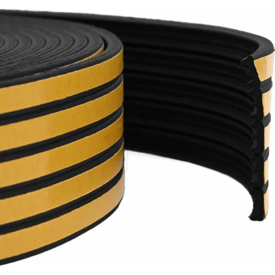 vidaXL Selvklæbende Vinduestætningsbånd Sort 15 x 8 mm 12 m