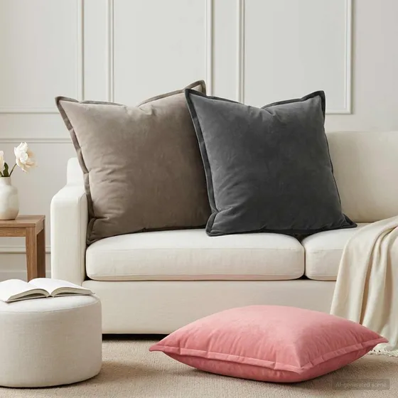 vidaXL HOUTEN Pudebetræk 6 stk. Lyserød Velour 65x65 cm