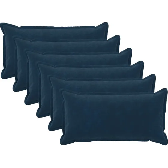 vidaXL HOUTEN Pudebetræk 6 stk. Blå 40 x 70 cm Mikrofleece