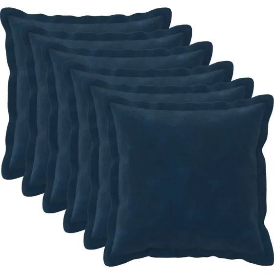 vidaXL HOUTEN Pudebetræk 6 stk. Blå 35x35 cm Mikrofleece
