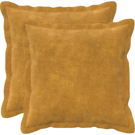 vidaXL HOUTEN Pudebetræk 2 stk. Gul 35 x 35 cm Mikrofleece