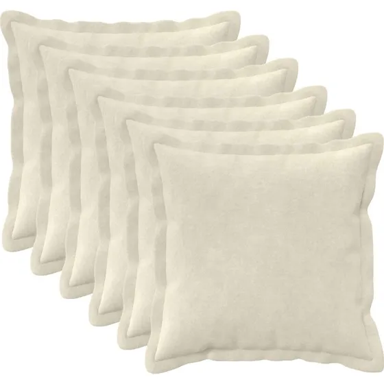 vidaXL HOUTEN Pudebetræk 6 stk. - Cremefarvet - 35 x 35 cm