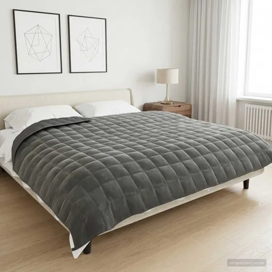 vidaXL Vægtet tæppe Antracit 200 x 225 cm 13 kg 100% Bomuld