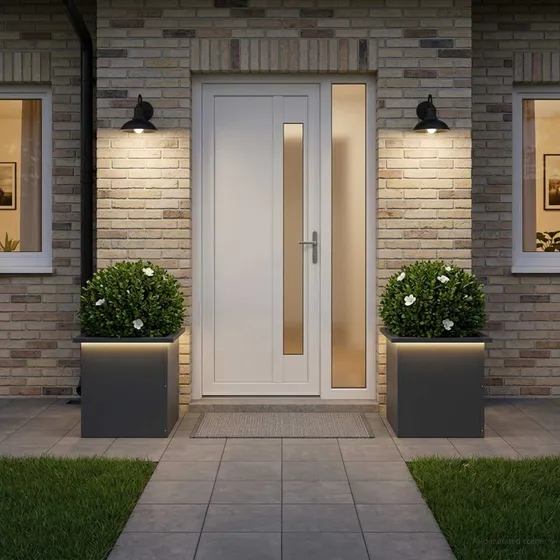 vidaXL Plantekasse med LED 2 stk. Antracit 40x40x40 cm Stål
