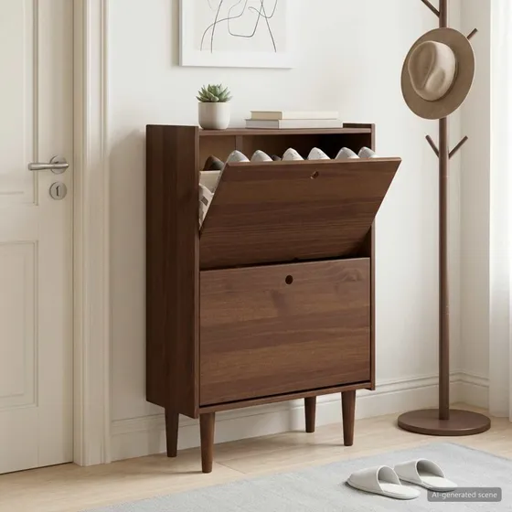 vidaXL Skostativ BILBAO 70x30x107 cm - Mørk Karamel