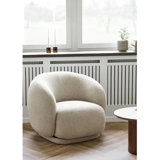 Hawkes Loungestol med drejefunktion, Sand, 92x90x75cm