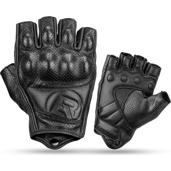 Rockbros 16220006003 læderhandsker til motorcykel - Sort, L