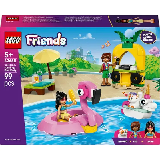 LEGO Friends 42658 Poolparty med enhjørning og flamingo