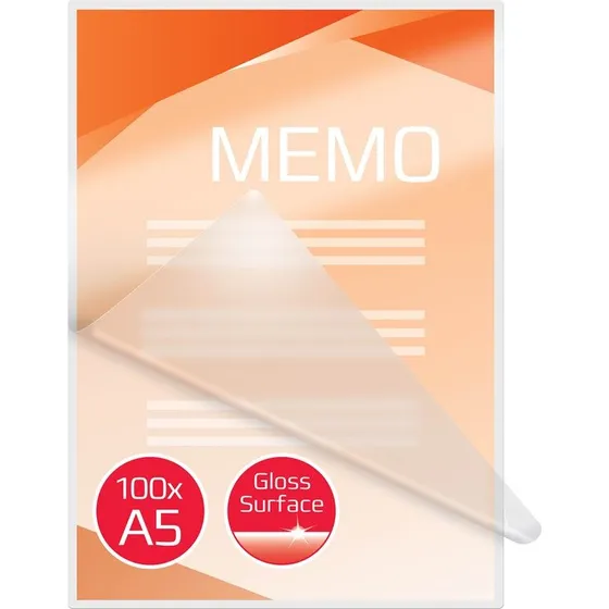 GBC Lamineringslomme A5 125 micron skinnende