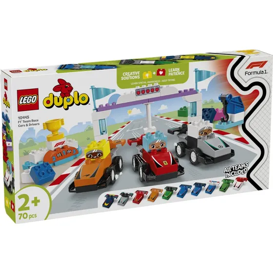 LEGO DUPLO F1-teams med racerbiler og kørere 10445