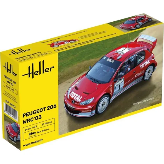 Heller Peugeot 206 WRC 03 modelbil - 1:43 byggesæt