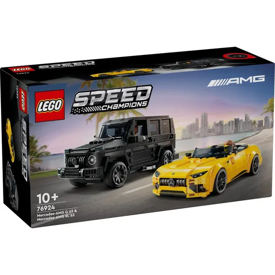 LEGO Speed Champions 76924 Mercedes‑AMG G 63 (sort) og SL 63 (gul)