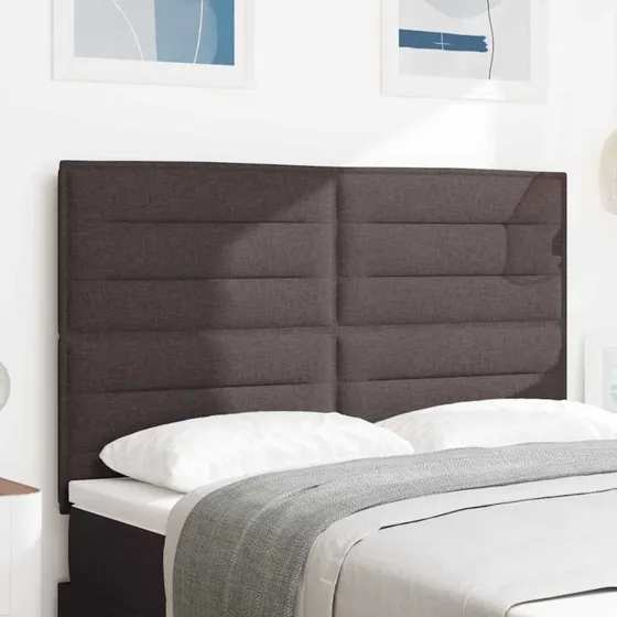 vidaXL LED-sengegavl i stof, mørk brun, 160 cm