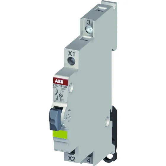Trykknap e215-16-11d Grøn 1NO+1NC 16A 250V 9mm