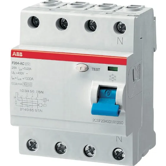 HPFI fejlstrømsafbryder F204A-40/0,03 AP-R 4-polet 40A 30mA