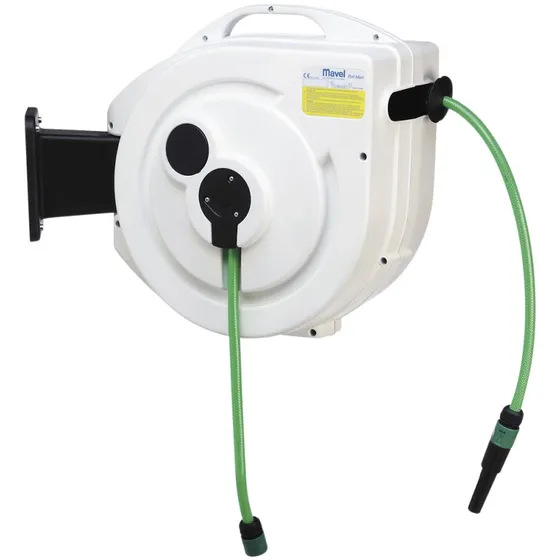 Mavel Slangeopruller 20 m PVC 1/2" med vægbeslag
