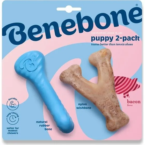 Benebone Puppy 2-Pack Nylontyggeben - Tiny