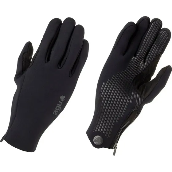 AGU Neoprene cykelhandsker med lynlås - Sort